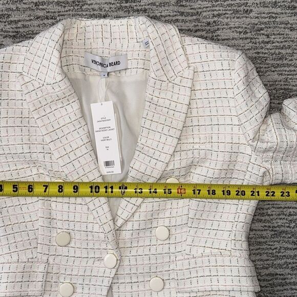 NWT Veronica Beard DIEGO DICKEY JACKET
COLOR IVORY MULTI Tweed Dickey Size 14 - Picture 11 of 16